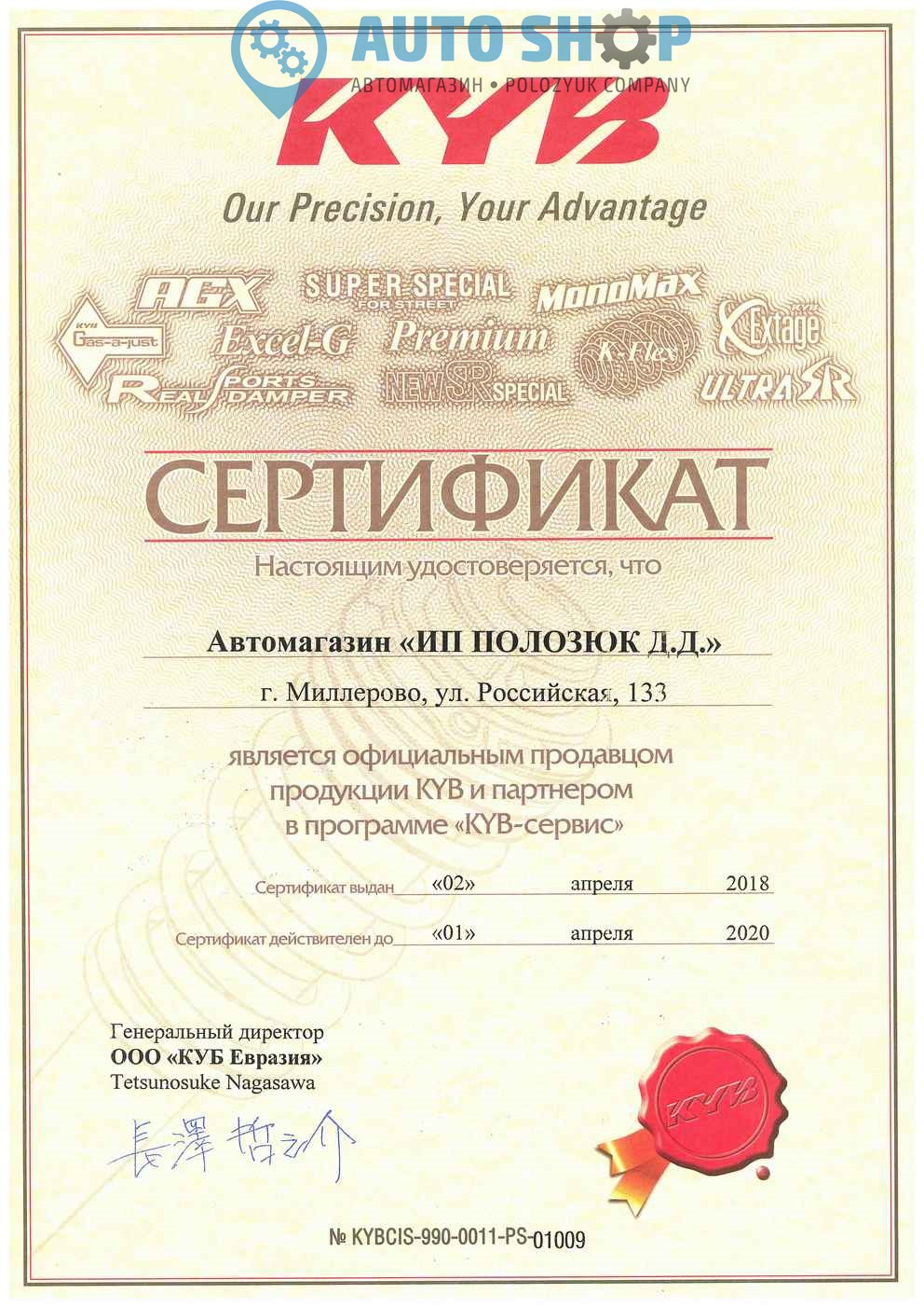 KYB сертификат